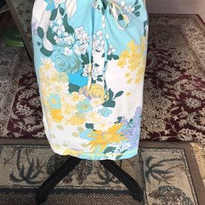 Jonathan Martin bright floral drawstring skirt.